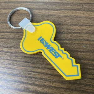Vintage USWEST “The Key To Success” Key Shaped Rubber Keychain - Picture 1 of 3