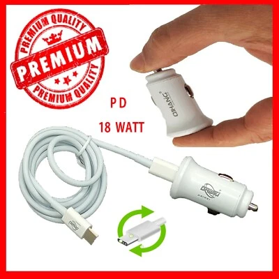 CAVO CARICATORE RAPIDO CAMION AUTO PER IPHONE 14 13 12 11 PD TYPE C ACCENDINO - Immagine 1 di 4