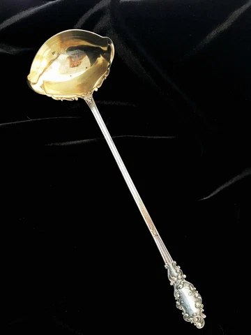 Rare 19thc 1893 Gorham Sterling Silver Punch Ladle, Luxembourg, N. M. 146 g Cover