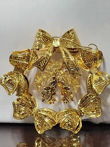 Danbury Mint 2013 goldfarben/vergoldet Weihnachtskranz Ornament 3" - Bild 1 von 18