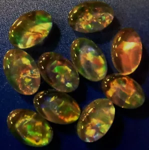 OPAL TRIPLETS A+ grade FOR EAR RINGS OR PENDANTS 10 of 6x4 mm 3.8cts AUSTRALIA - Picture 1 of 7