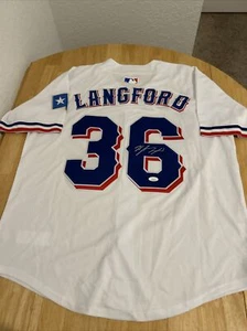 Wyatt Langford Texas Rangers Autographed Jersey JSA Certified - Picture 1 of 6