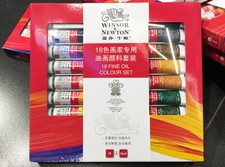 Winsor & Newton Artist Quality Oil Color Paint Set -18 Tubes x 10 ml 