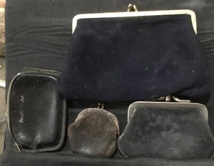 Change Purse Lot of 4 - 3 have zippers, 1 squeeze, 2 brown, 2 black - Picture 1 of 1