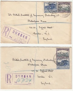 5 Airmail Covers: Durban etc-British Institute of Engineering Technology, London - Picture 1 of 4