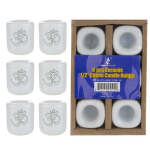 Mega Velas - Cerámica 1/2" Soporte para Velas de Hechizo - Plata, Juego de 6 - Imagen 1 de 3