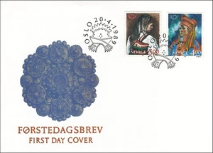 National Costumes Lapland Sami Oslo Norway Scandinavia FDC Cover 1989 - Picture 1 of 1