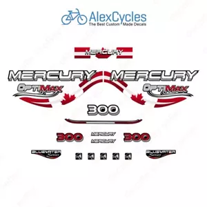 Mercury OptiMax Bluewater 300 HP CANADA Patriotic Outboard Decals Stickers Kit - Bild 1 von 1