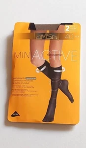 OMSA LOT DE 2 PAIRES DE MI- BAS MINI-ACTIVE 40 DENIERS  COLORIS CAMOSCIO (DAIM) - Picture 1 of 12