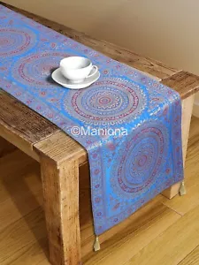 Traditional Silk Table Runner Rectangular Mandala Designed Kantha 16x72 Cookware - Picture 1 of 5