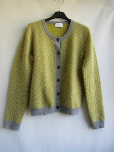 Allude Designer Cardigan , Wolle, Kaschmir, Grau-Gelb, Top, Gr. S - Bild 1 von 7