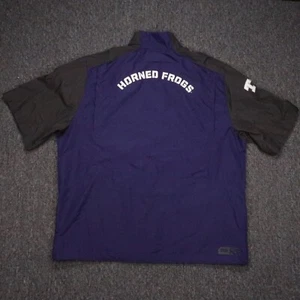 TCU Horned Frogs Pullover Mens XXL Purple Black Nike Quarter Zip Coaches Jacket - Picture 1 of 16