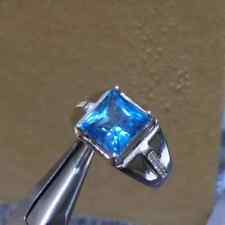 Certified Natural Blue Topaz 925 Sterling Silver Handmade Ring Gift Free Ship