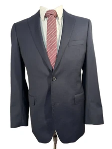 SAKS FIFTH AVE. Mens Navy Blue Wool SLIM FIT Suit Sport Coat Blazer Jacket 38R - Picture 1 of 9