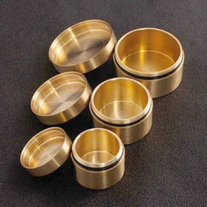 Large Solid Brass Waterproof Box Outdoor Travel Home Pill Case EDC Sealed Tank - Picture 1 of 6