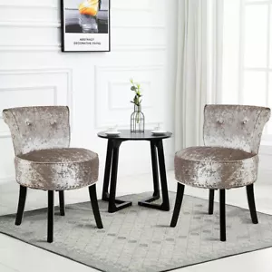 Hocker samt Runder Sitzhocker Schminktisch Hocker Gepolsterter Hocker mit Lehne - Bild 1 von 17