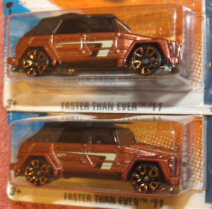 Lot of 2 - 2011 Hot Wheels Faster Than Ever Volkswagen Thing Type 181