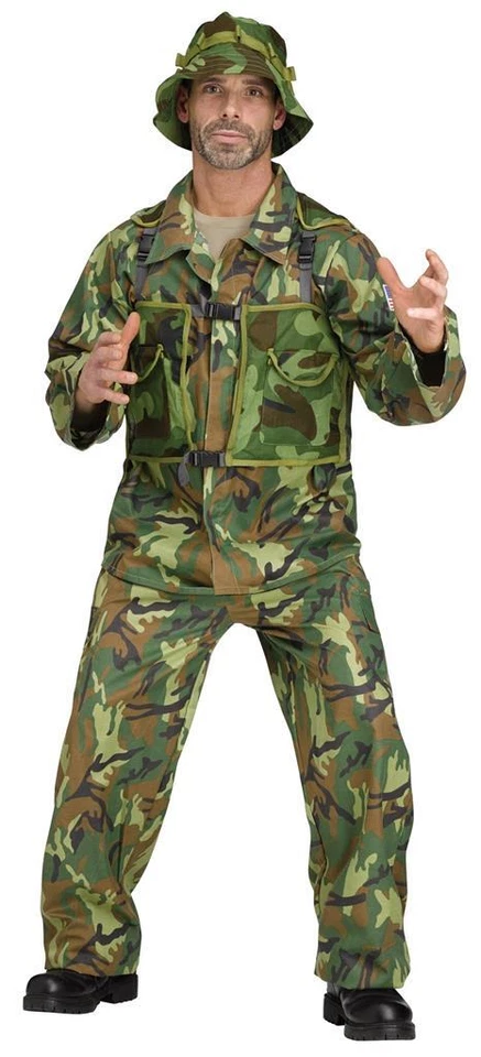 Mens Special Forces Army Camo Uniform Halloween Costume ONE SIZE fits Most NWT - Image 1 of 1