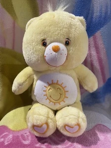 13" PLUSH 2003 GLOW IN THE DARK YELLOW SUN FUNSHINE RETRO 1980s CARE BEAR TOY - Picture 1 of 5