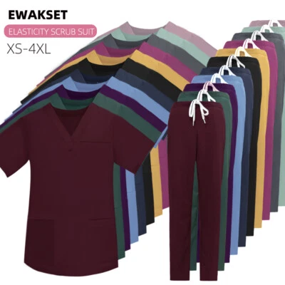 New Hospital Scrubs Sets Nurse Accessories Medical Doctor Nurse Uniforms Unisex - Image 1 of 4