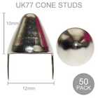 50 British UK77 Cone Studs Punk Gothic Leather Jacket Rockabilly UK82 GBH Spike