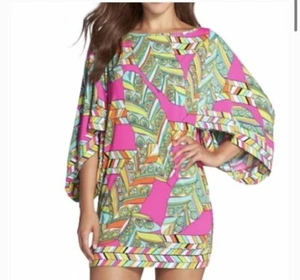 EUC $148 Sz XS Trina Turk TUVALU Tunic Swim Cover Kaftan Dress - Picture 1 of 3