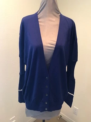 Cárdigan Suéter Alexander Wang Azul Real Manga Larga Talla Lg Foto 1 de 4