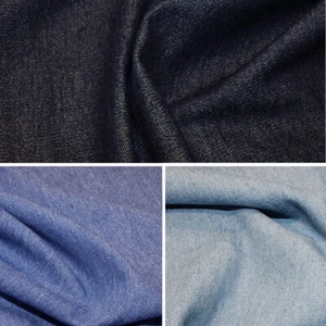 8oz Washed Denim Plain Fabric 100% Cotton 145cm Wide - Picture 1 of 4