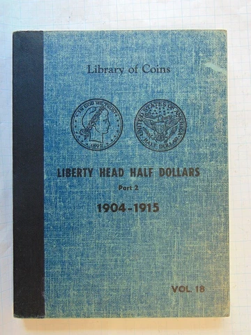 COMPLETE SET OF 37 SILVER BARBER HALF DOLLARS 1904 TO 1915 IN OLD ALBUM Cover