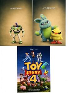 Toy Story 4 Summer 2019 - 3 Japanese Cards - Woody Bunny Ducky - Disney Pixar