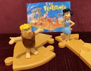 VHTF 2000 FLINTSTONES 3d JIGSAW BARNEY & BETTY RUBBLE PVC FIGURES AUSSIE MIP! - Picture 1 of 9