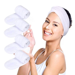 Facial Spa Headbands 4 PCS, Makeup Shower Bath Wrap Sport Headband Terry Cloth S - Picture 1 of 12