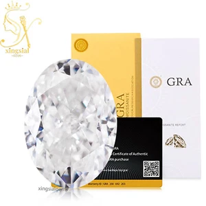 Crushed Ice Oval Cut Moissanite Loose Stone White D Color VVS1 Gemstone DIY Ring - Picture 1 of 19