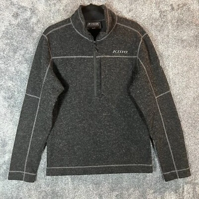 KLIM Bighorn Canyon Wool Fleece H1/4 Zip Mens Small Gray Outdoors Technical - Image 1 of 4