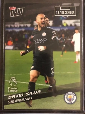 2017 Topps Now PL Premier League #83 David Silva Manchester City - Image 1 of 2
