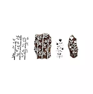 Holzblock Sugarcane Streifen Design Tuch & Papier Drucken Set Von 2 Teile - Bild 1 von 2