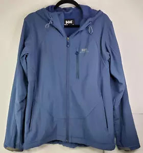 Helly Hansen Mens Small Softshell Fleece Lined Jacket Navy Blue Hooded coat HH - Picture 1 of 11