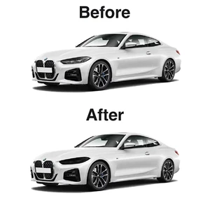 4 Series 25-21 Headlight & Fog Light DARK Smoke Precut Vinyl Tint Overlay - Picture 1 of 6