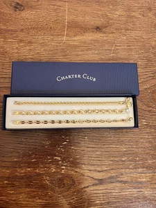 Charter Club goldfarbenes Armband-Set 3-teilig neu in Box Perlen- & Kettenstile - Bild 1 von 5