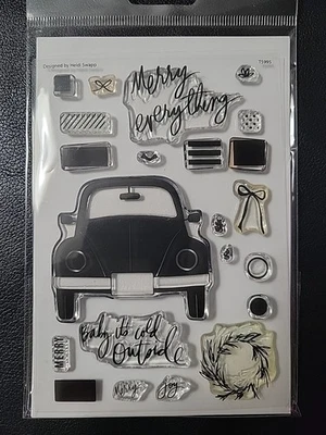 Heidi Swapp Christmas / Misc Acrylic Clear Stamp Set 4x6 Inches Never Opened New - Image 1 of 2