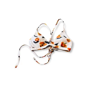 Top de bikini Zaful para mujer Halloween calabaza murciélago talla M 6 twee bruja gótica novedad - Imagen 1 de 5