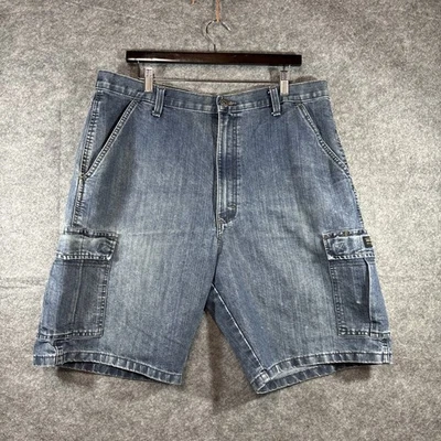 Pantalones Cortos Carga Denim Wrangler Para Hombres Azul Edición Auténtica Real Cómodos Talla 36 Foto 1 de 4