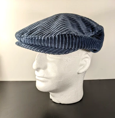 Vintage Nike White Label No Swoosh Blue Corduroy Flat Cap Hat, Size L - Image 1 of 4