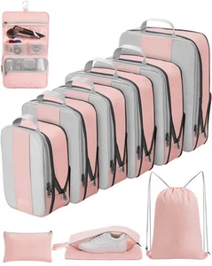 10 Set Compression Packing Cubes for Travel EssentialsCompressible Expandable... - Picture 1 of 9
