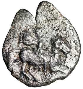 SELTENE griechische Silbermünze mit Zertifikat Reiter & Athene sitzende OBOL zertifiziert KILIZIEN - Bild 1 von 5