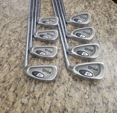 RH PING i3+ White Dot # Matching Iron Set 4-9,PW,UW PING Cushin Stiff-Flex Steel - Image 1 of 4