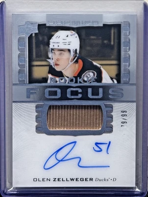 2024-25 Upper Deck Premier Olen Zellweger Rookie Focus Patch Auto #/99 - Image 1 of 2