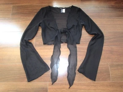 DIVIDED by H&M ~ Size S ~ WITCHY! Sheer TIE FRONT Bell Sleeve Topper Shrug c43 - Изображение 1 из 3