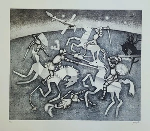 Enrico Benaglia Acquaforte La battaglia - Picture 1 of 1