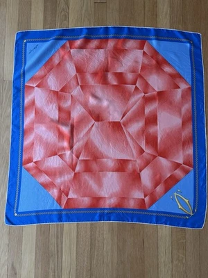 Bufanda de seda Must de Cartier Paris - Vintage - Azul/Rojo - Con caja Foto 1 de 4